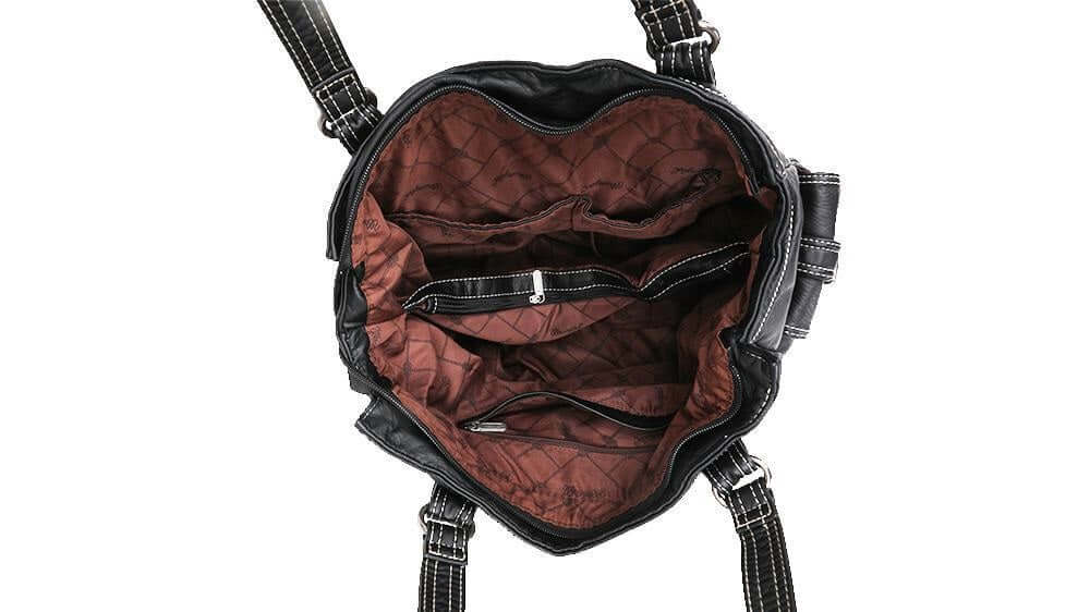 Wrangler Stone Wash Belt Buckle Purse Western Handbag Pick Colors-WG23-8317-100 BK-4