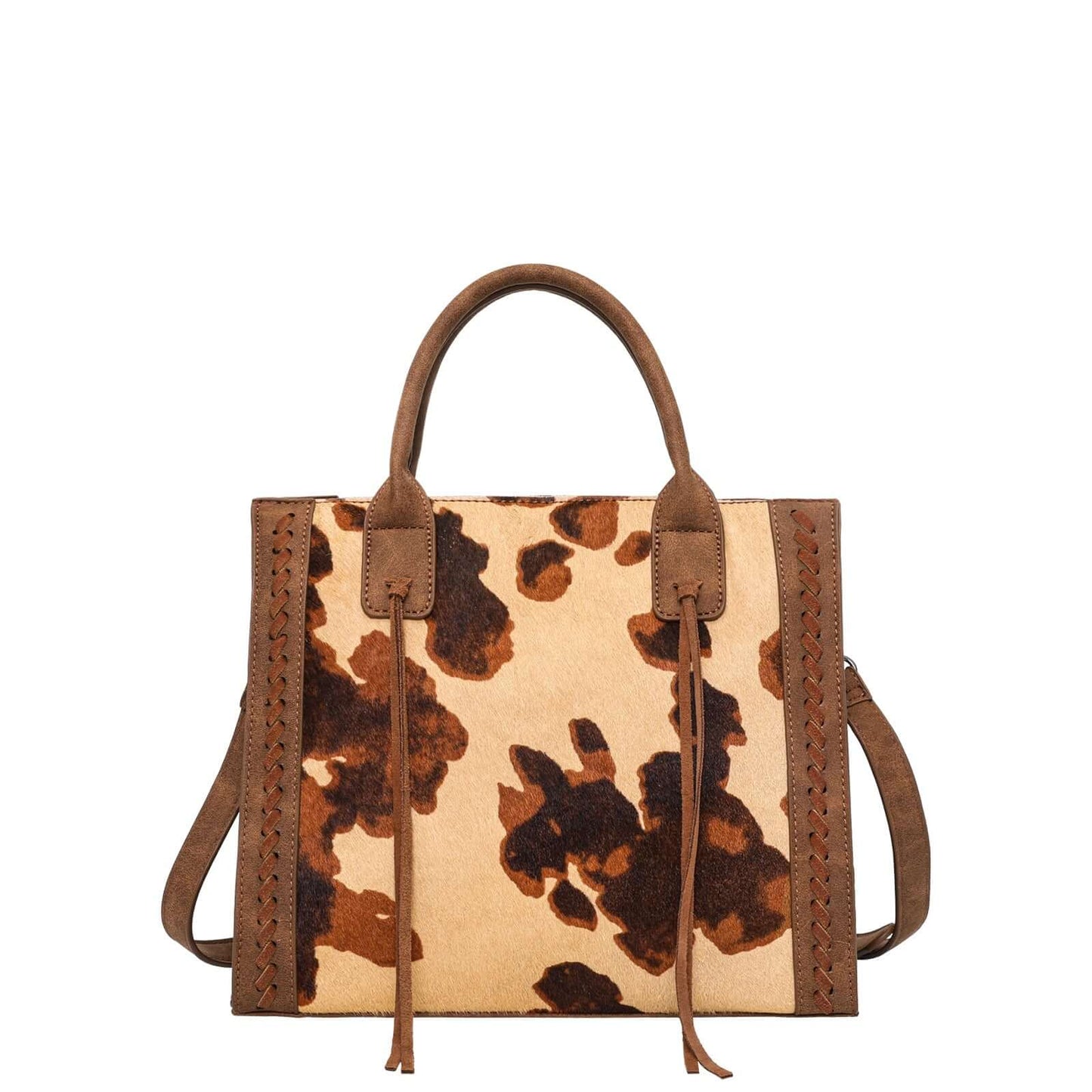 Wrangler Hair-on Hide Concealed Carry Tote Crossbody Bag Brown-WG35G8250BR01