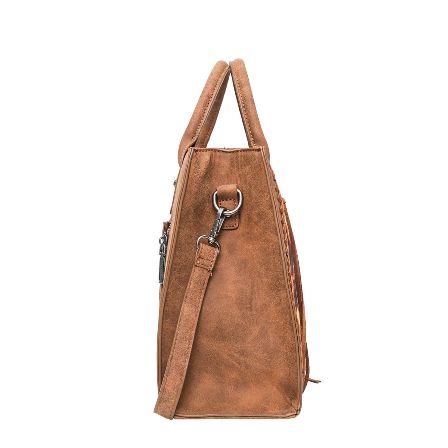 Wrangler Hair-on Hide Concealed Carry Tote Crossbody Bag Brown-WG35G8250BR04