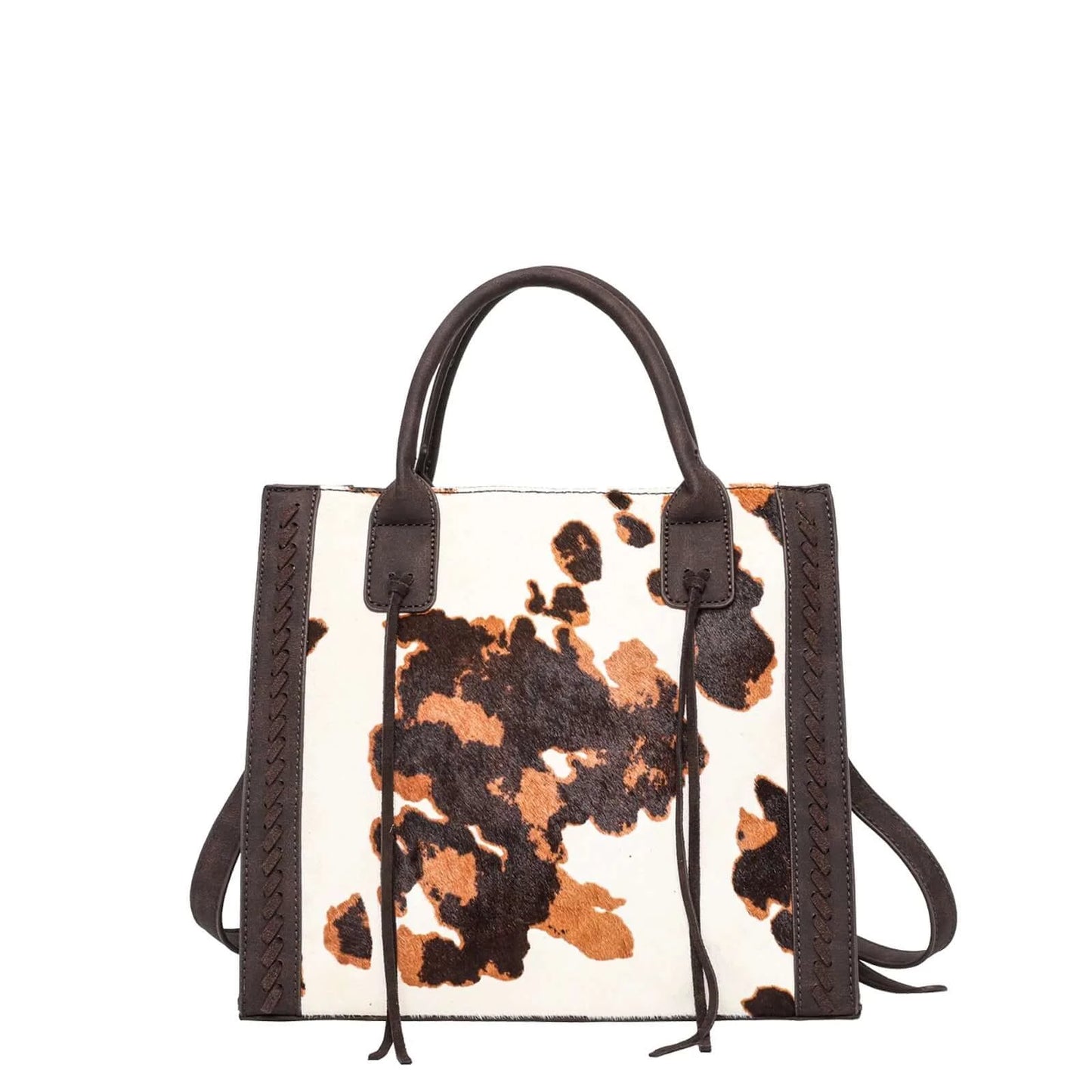 Wrangler Hair-on Hide Concealed Carry Tote Bags Western Crossbody Bag Brown and Coffee