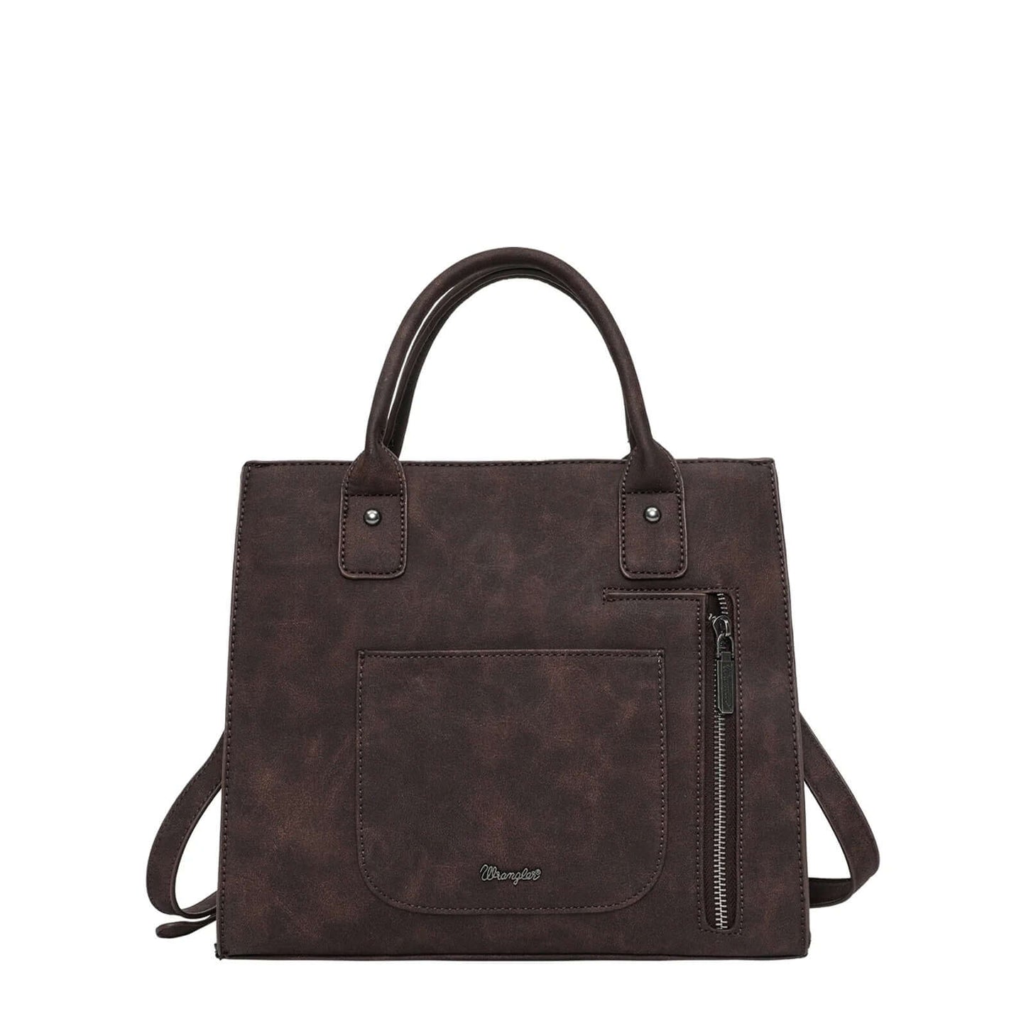 Wrangler Hair-on Hide Concealed Carry Tote Bags Western Crossbody Bag Brown and Coffee