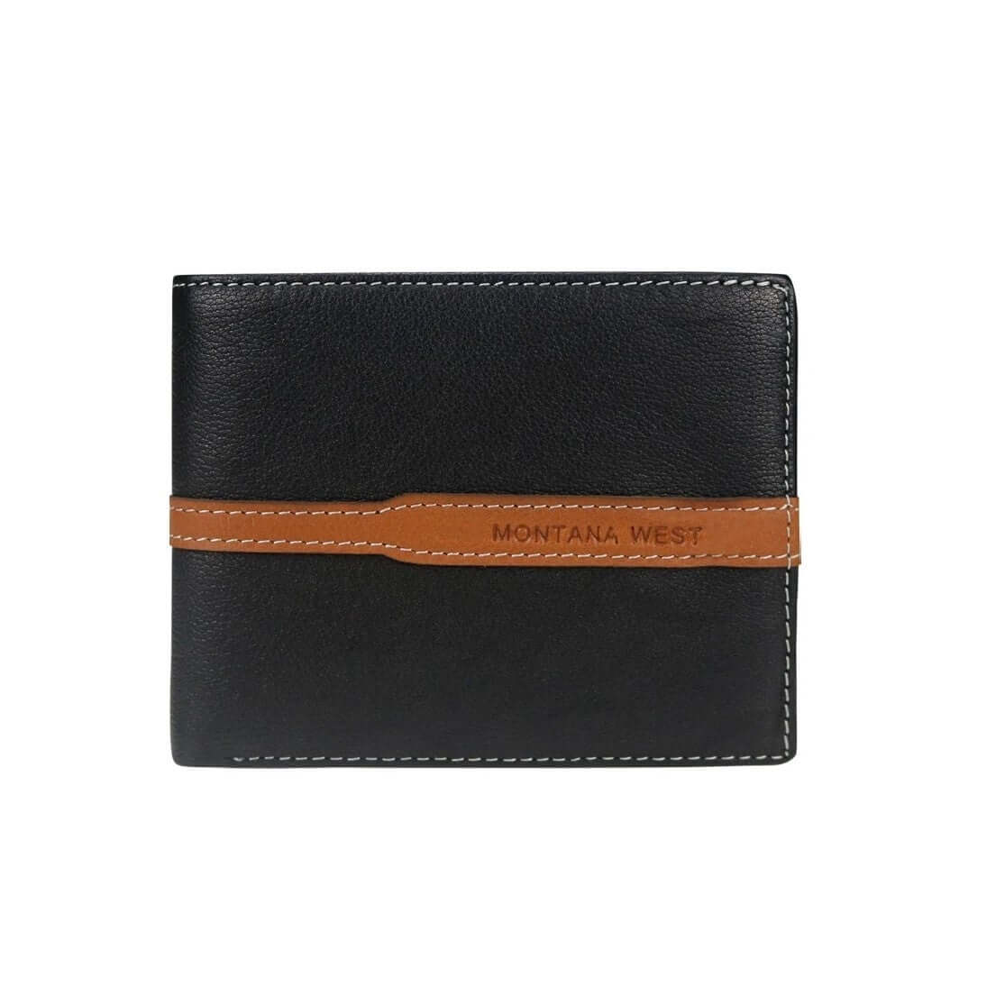 Montana West Genuine Leather Men's Western Wallet-MWS-027 BK