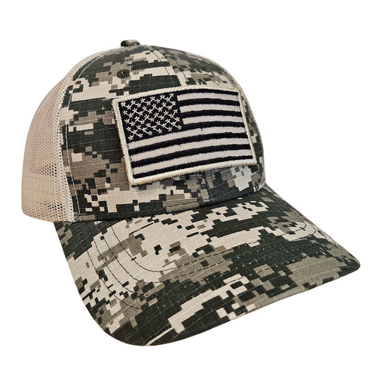 GAC Stop Embroidered US Flag Velcro Patch Baseball Hat Patriotic American Army Camo Cap