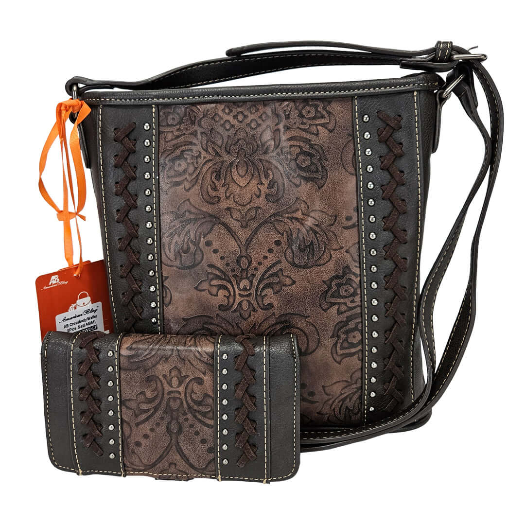 Montana-West-American-Bling-Floral-Tooling-Crossbody-Bag-with-Wallet-Coffee-AB-2812WDCF