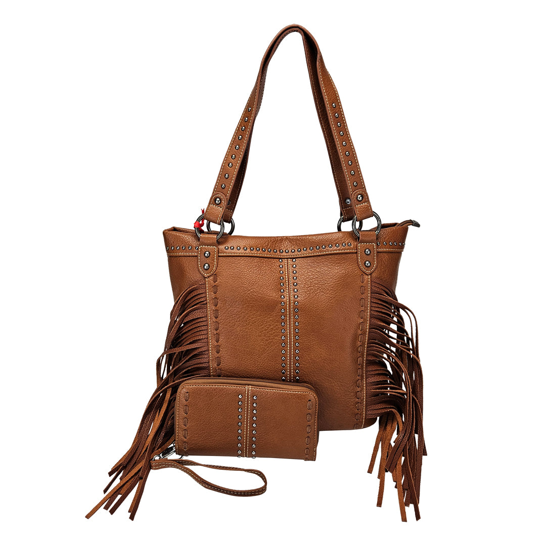 Montana-West-American-Bling-Concealed-Carry-Fringe-Purse-Matching-Wallet-Brown-AB-G7606WBR
