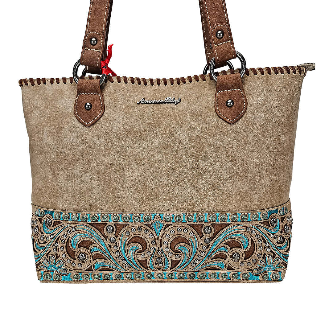 American Bling Concealed Carry Purse Matching Wallet Tan