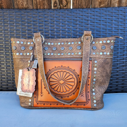 Montana West Trinity Ranch Concealed Carry Western Purse Brown