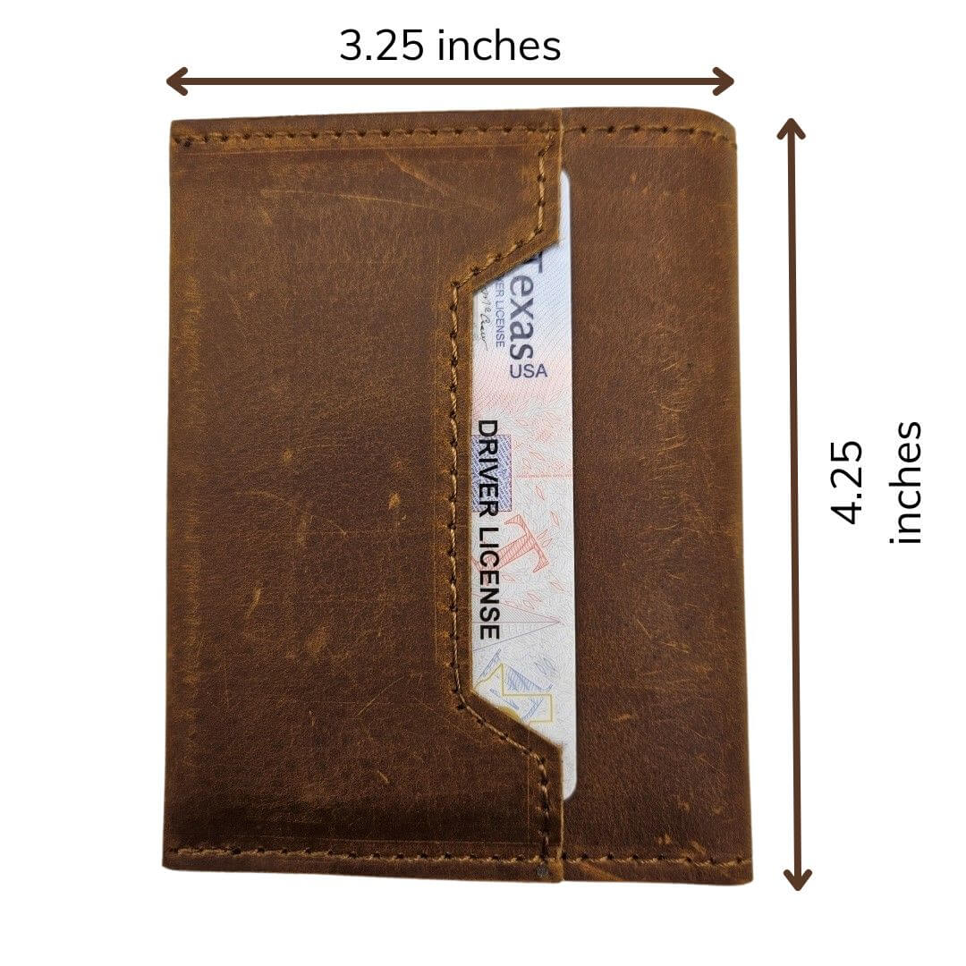 Retro Slim Card Wallet Minimalist Premium Full Grain Leather Men's Wallet Brown GS-W001 BBR-10