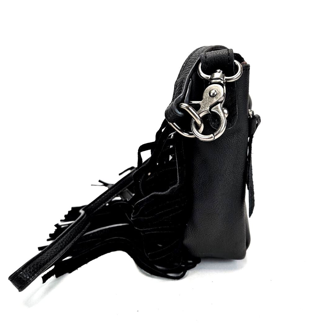 Montana-West-Texas-A&M-Leather-Fringe-Crossbody-Bag Black-AT-003-BK-4