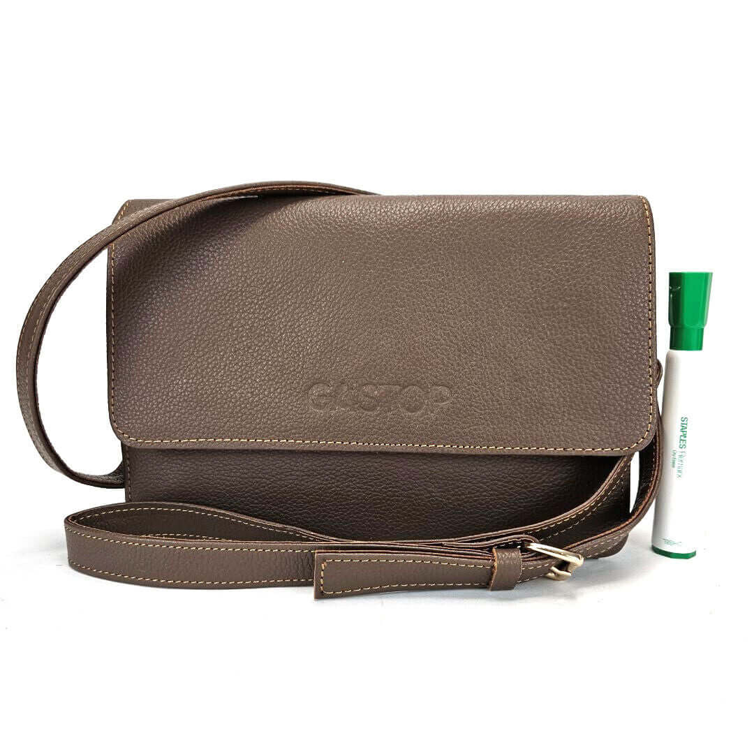 GAC STOP Full Grain Premium Leather Crossbody Bag 100% Leather Purse GS-C002-NA-1