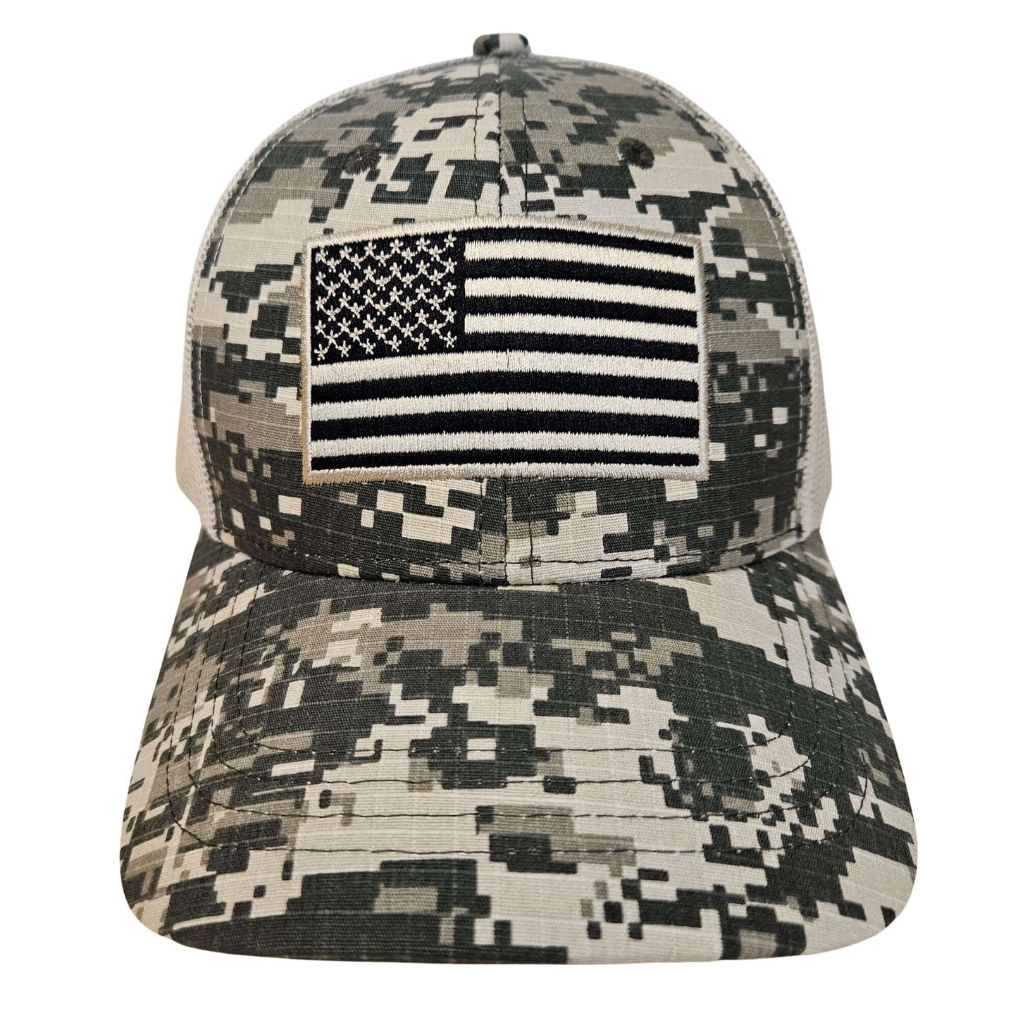 GAC Stop Embroidered American Flag Patch Baseball Hat Camo Cap