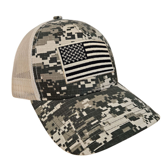 GAC Stop Embroidered American Flag Patch Baseball Hat Patriotic Camo Cap