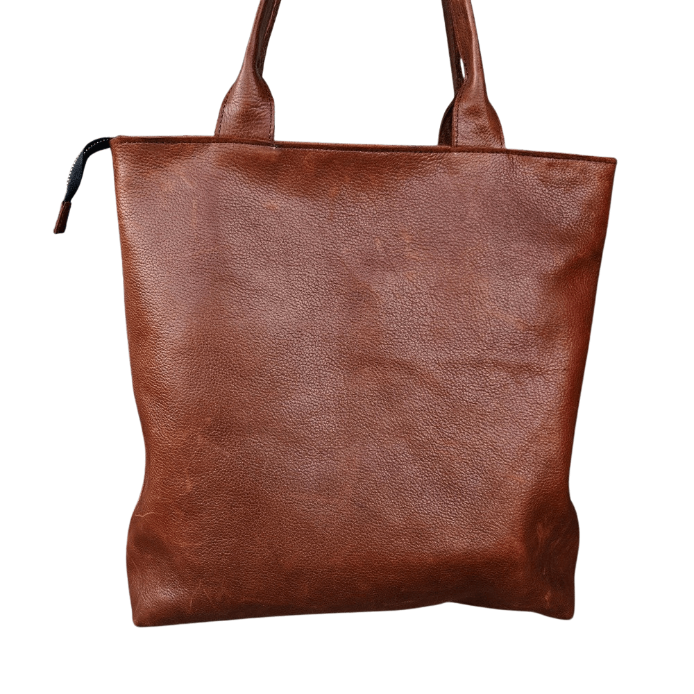 GAC STOP Women's Classic Brown 100% Full Grain Leather Tote Bag Classic Brown GS-S001 CBR-4
