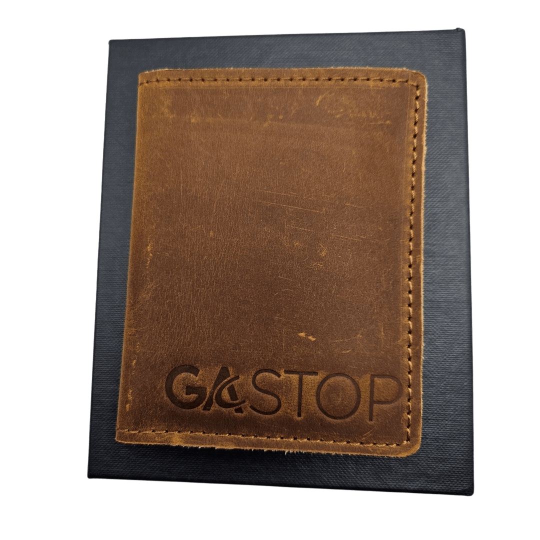 Retro Slim Card Wallet Minimalist Premium Full Grain Leather Men's Wallet Brown GS-W001BBR