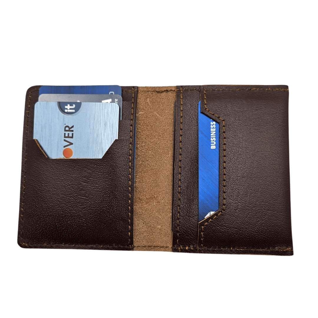 Retro Slim Card Wallet Minimalist Premium Full Grain Leather Men's Wallet Coffee GS-W001 CF-3