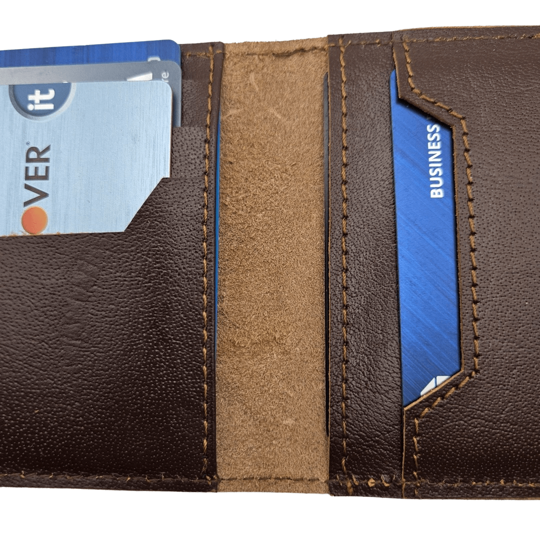 Retro Slim Card Wallet Minimalist Premium Full Grain Leather Men's Wallet Coffee GS-W001 CF-4