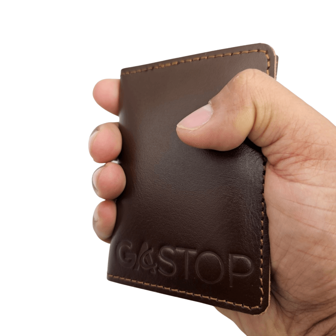 Retro Slim Card Wallet Minimalist Premium Full Grain Leather Men's Wallet Coffee GS-W001 CF-7