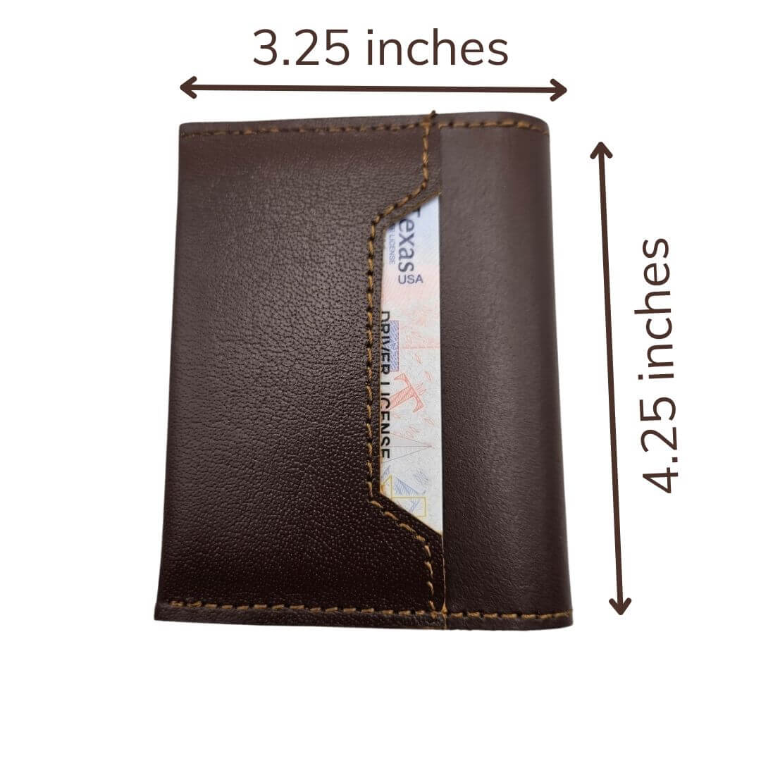 Retro Slim Card Wallet Minimalist Premium Full Grain Leather Men's Wallet Coffee GS-W001CF-8 