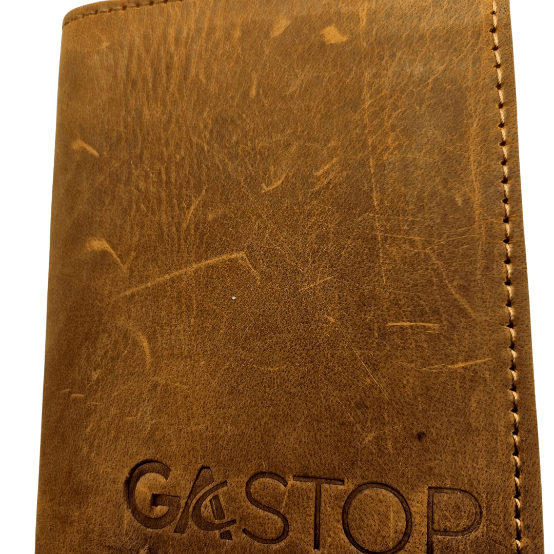 GAC STOP Full Grain Leather Men's Wallet Buck Brown GS-W002BBR-8