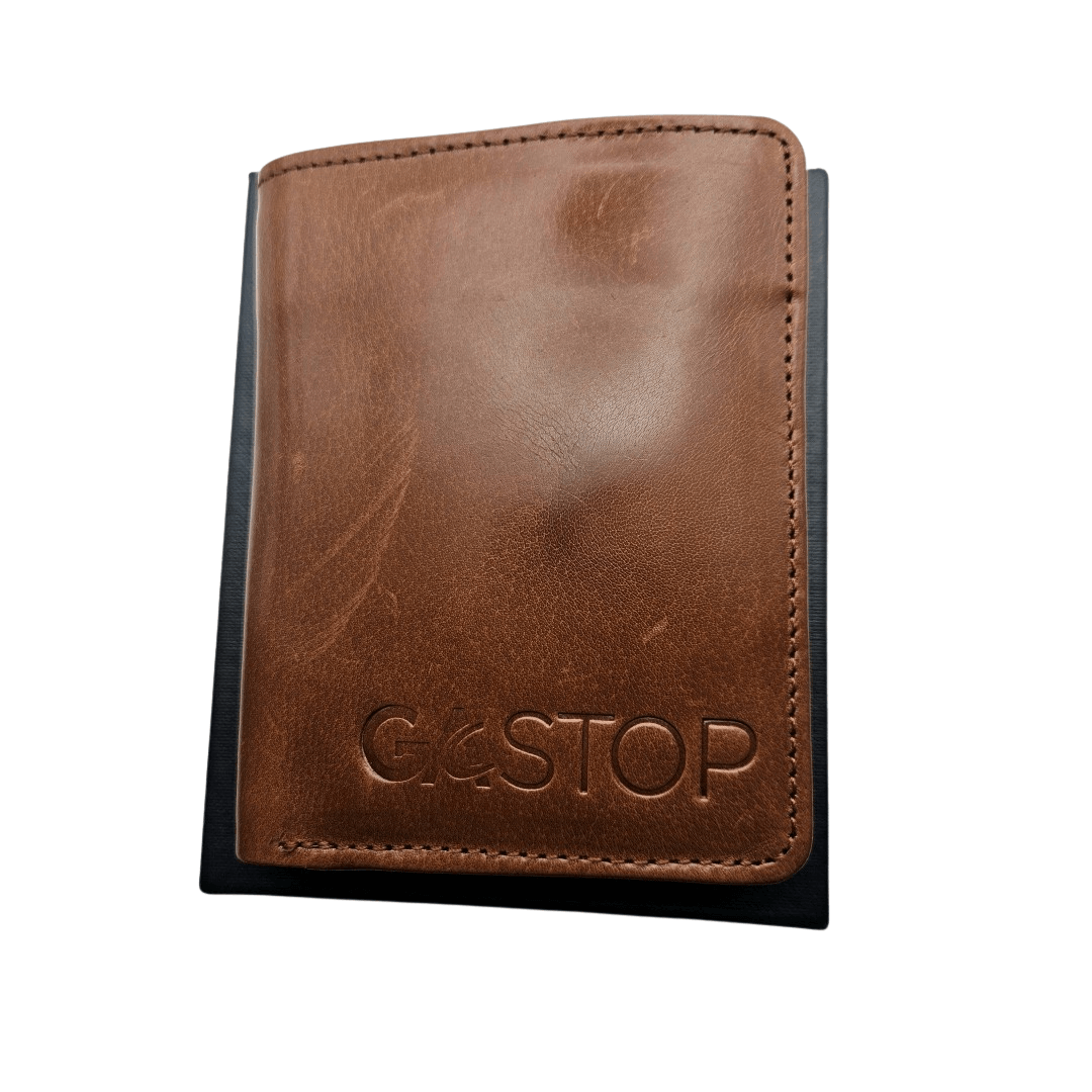 GAC STOP Full Grain Italian Leather Men's Wallet Brown GS-W002CBR-10