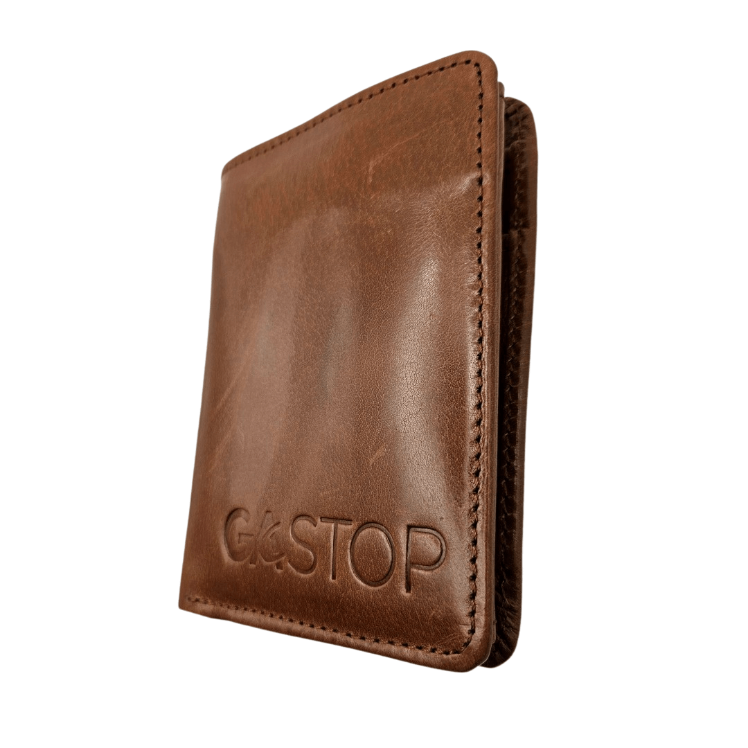 GAC STOP Full Grain Italian Leather Men's Wallet Brown GS-W002CBR-2
