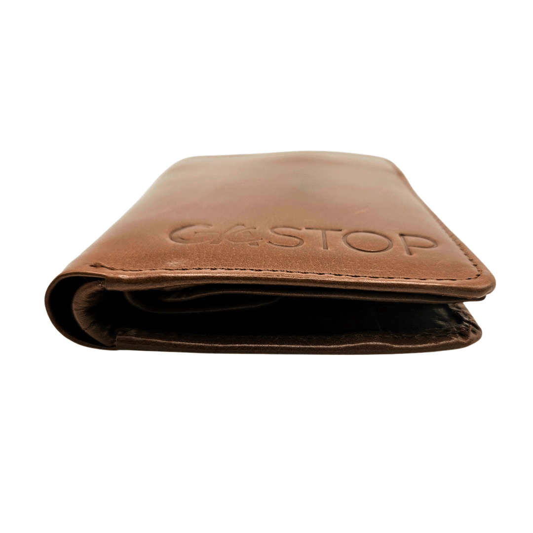 GAC STOP Full Grain Italian Leather Men's Wallet Brown GS-W002CBR-3