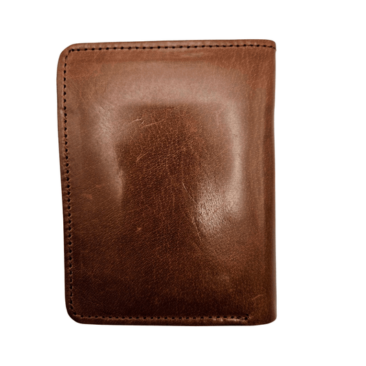 GAC STOP Full Grain Italian Leather Men's Wallet Brown GS-W002CBR