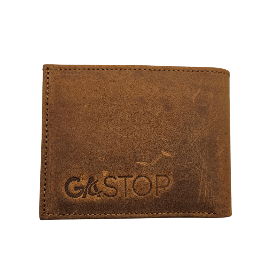 GAC STOP Crazy Horse Full Grain Premium Leather Men's Wallet Cowhide leather Wallet Buck Brown GS-W003-BBR