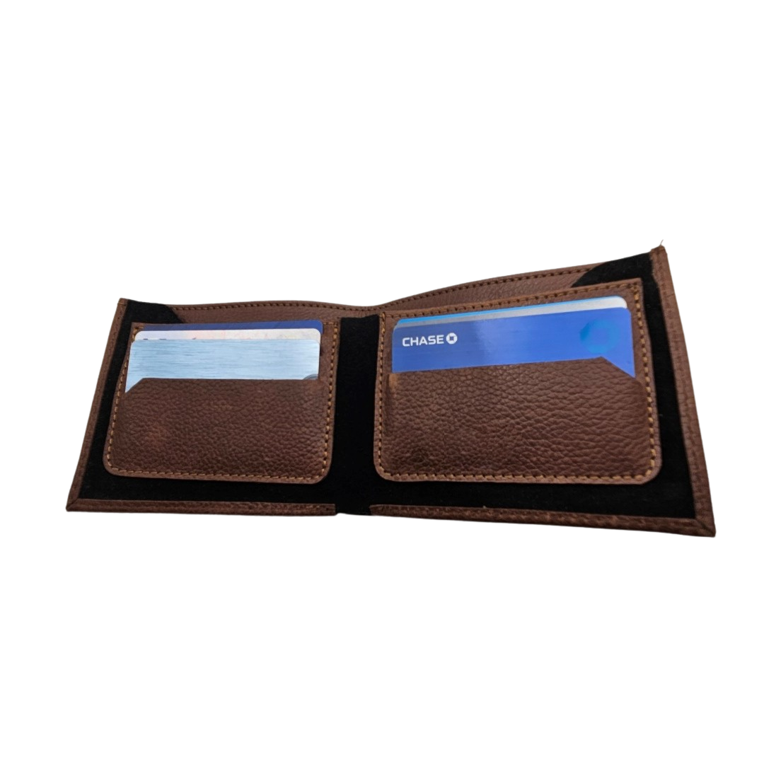 GAC STOP Full Grain Premium Leather Men's Wallet Cowhide leather Wallet Classic Brown GS-W003-CBR-5