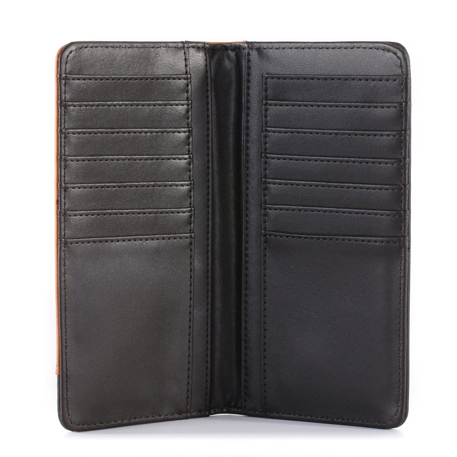 Embossed Floral Men's Bifold Long Faux Leather Wallet Black MW-612BK-5