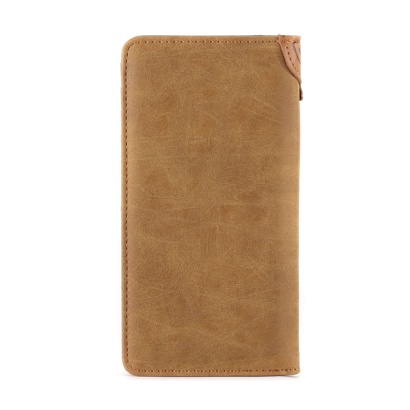 Embossed Floral Men's Bifold Long Faux Leather Wallet Brown MW-613BR-5