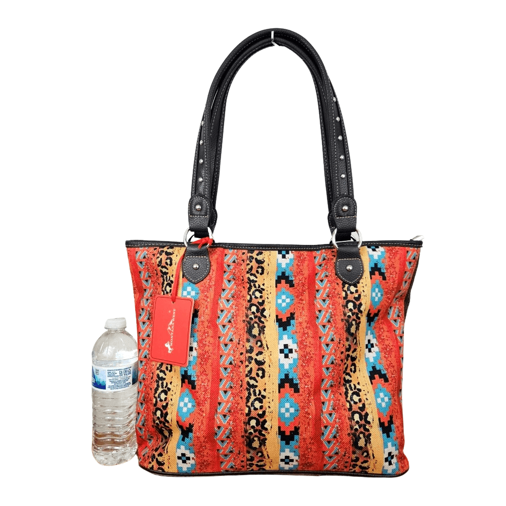 Montana West Aztec Print Canvas Tote Bag Western Women Purse Red MW1233-8112 RD-1