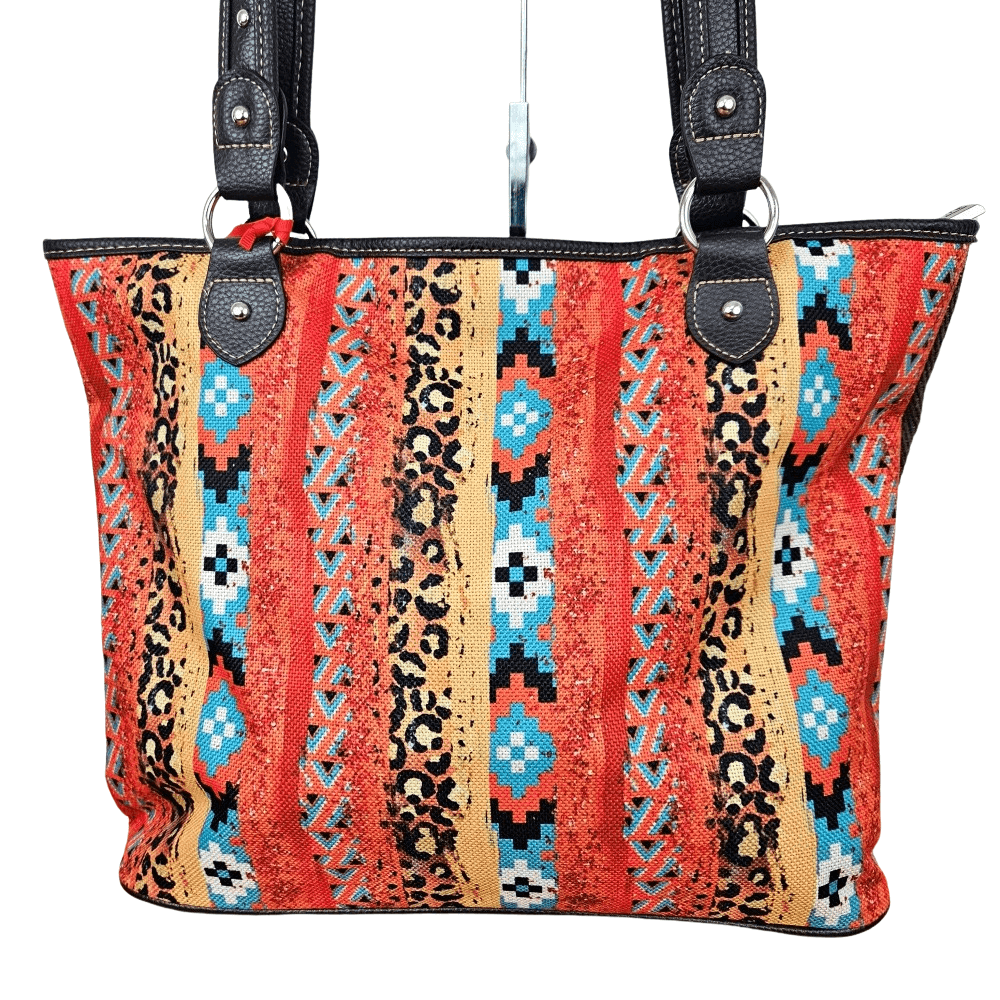 Montana West Aztec Print Canvas Tote Bag Western Women Purse Red MW1233-8112 RD-2