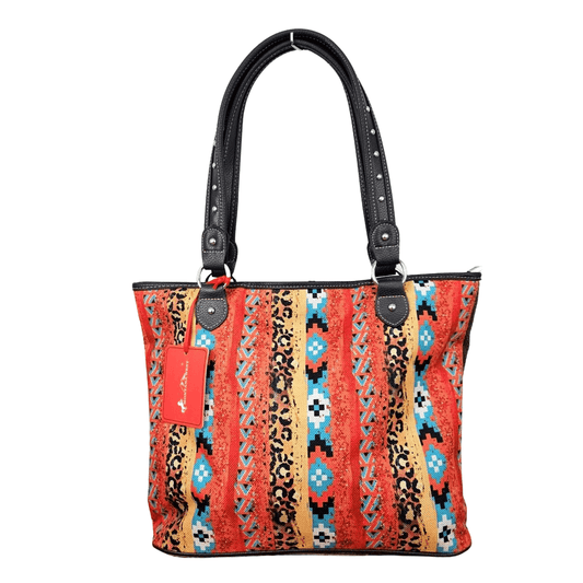 Montana West Aztec Print Canvas Tote Bag Western Women Purse Red MW1233-8112 RD