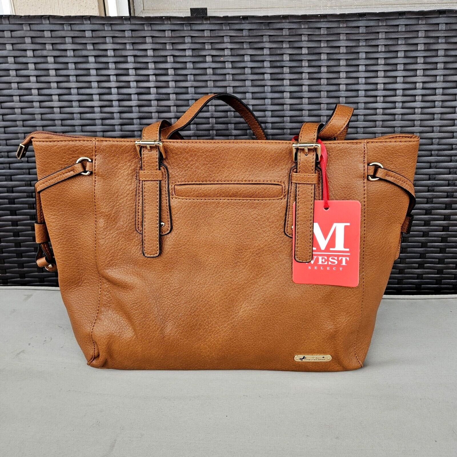 Montana West Studded Lacing Tote Bag Western Style Handbag Brown MWC-1002BR4