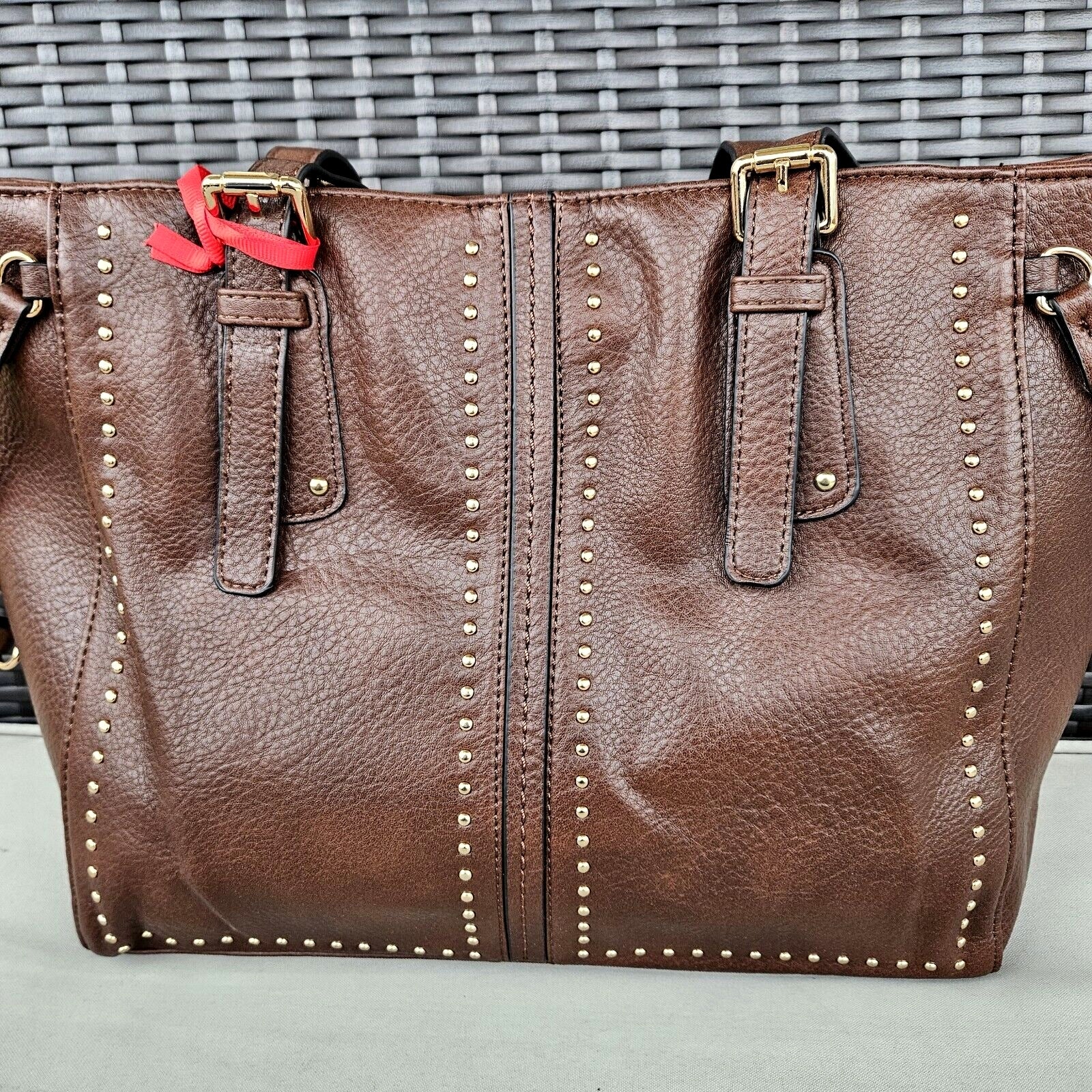 Montana West Studded Lacing Tote Bag Western Style Handbag Coffee MWC-1002CF4
