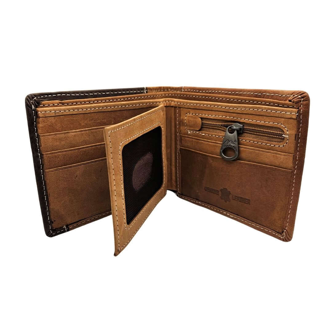 Montana West Hair on Hide Leather Cowboy Bi-fold Wallet MWS-W026-BR-2