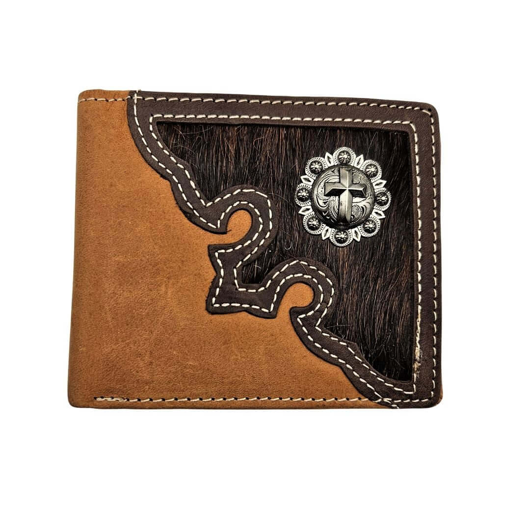 Montana West Hair on Hide Leather Cowboy Bi-fold Wallet