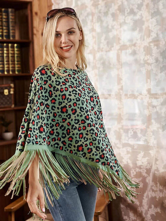 Montana-West-American-Bling-Turquoise-Leopard-Fringe-Poncho-Turquoise-PCH-1739-TQ