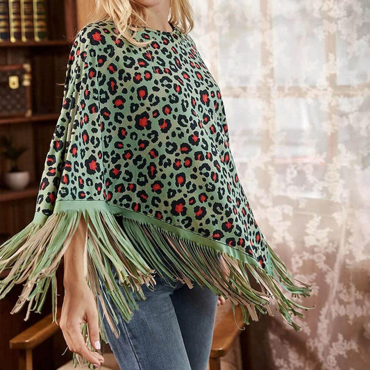 Montana-West-American-Bling-Turquoise-Leopard-Fringe-Poncho-Turquoise-PCH-1739-TQ