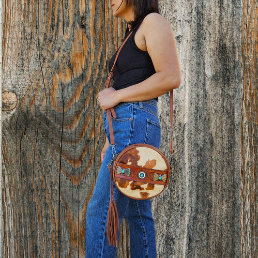 Wrangler Hair on Circle Western Crossbody Bag