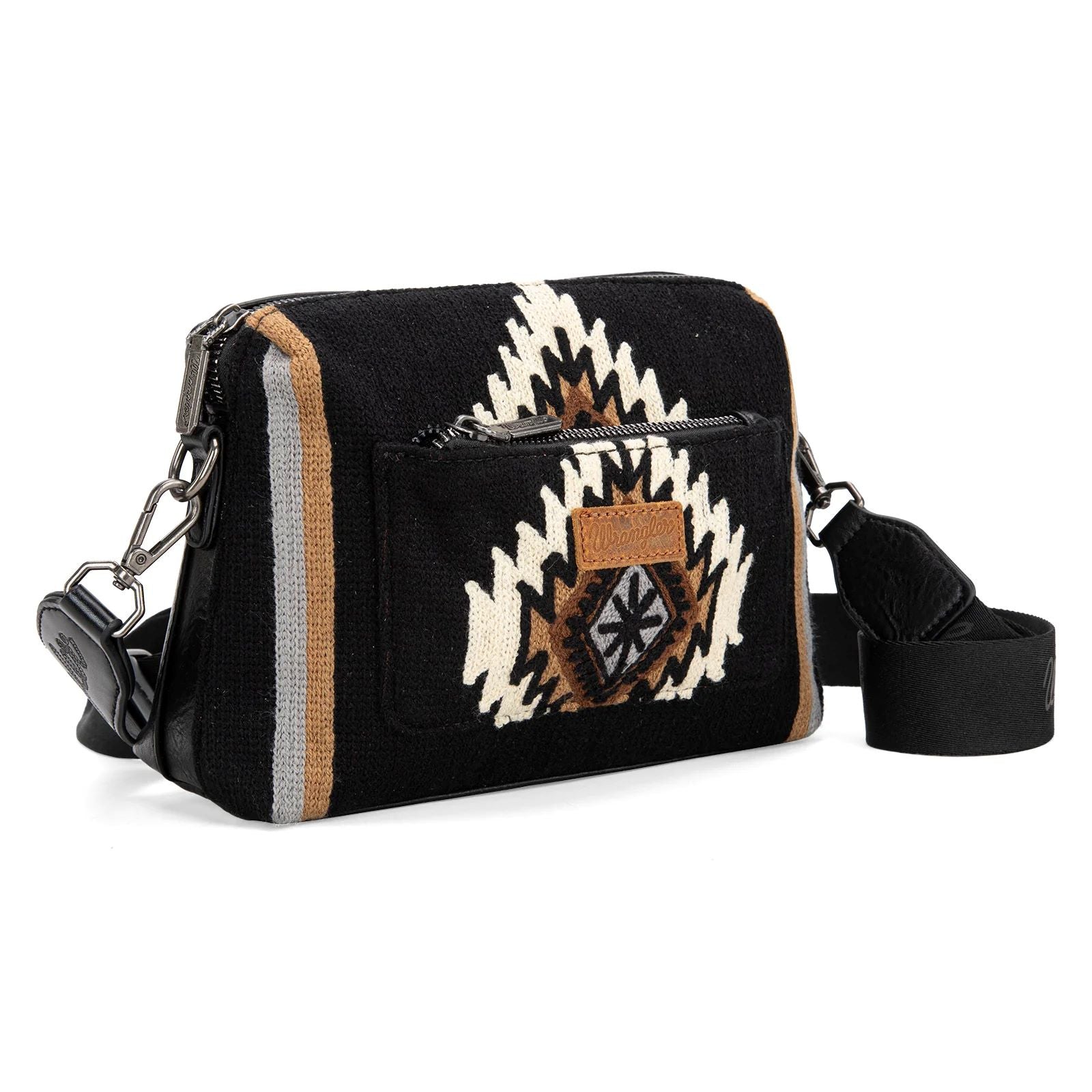 Wrangler Southwestern Knitted Crossbody Bag Black WG174-1832BK-4