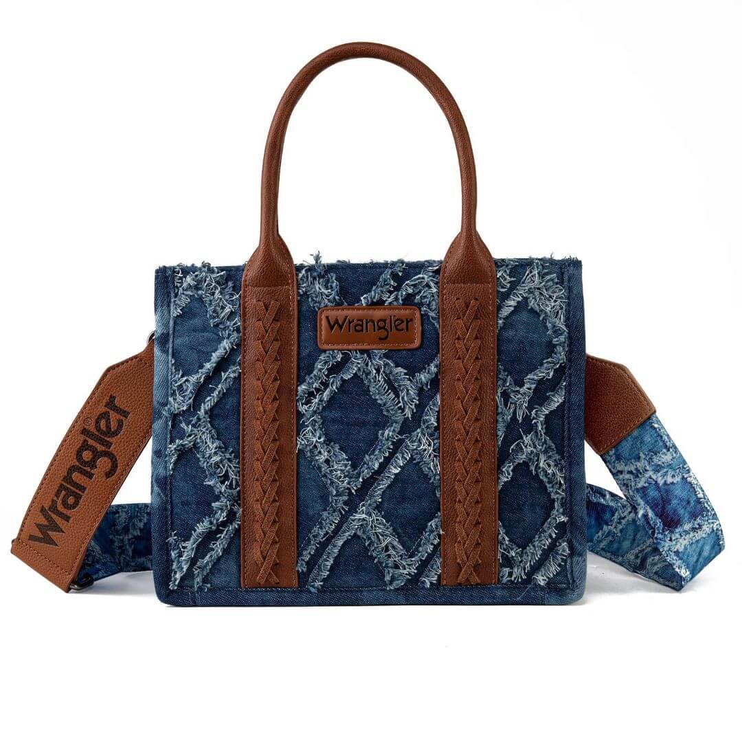 Wrangler-Denim-Frayed-Fringe-Canvas-Tote/Crossbody-Small-WG2202S-Denim-1