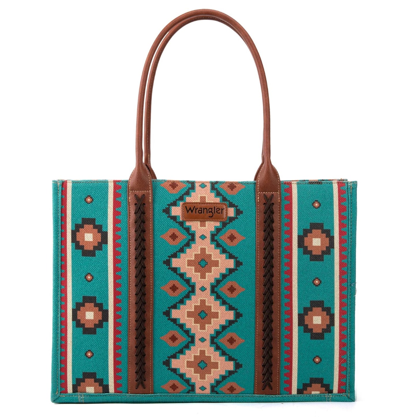 Wrangler Southwestern Pattern Dual Sided Print Canvas Wide Large Turquoise