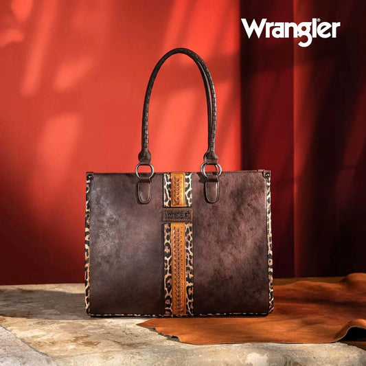 Wrangler-Leopard-Print-Concealed-Carry-Purse-Western-Tote-Coffee-WG83G-8317-CF
