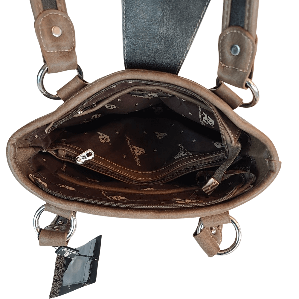 American Bling Belt Buckle Purse Matching Wallet Set Western Country Bag Bronze-AB-G6217BZ-6