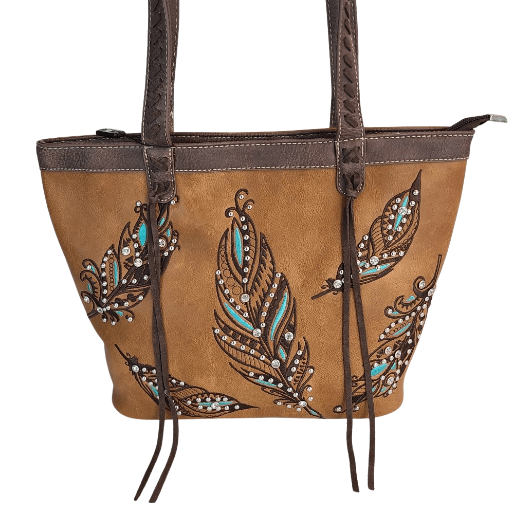 American Bling Concealed Carry Purse With Matching Wallet Set Western Bag Brown-AB-G6218_BR--2