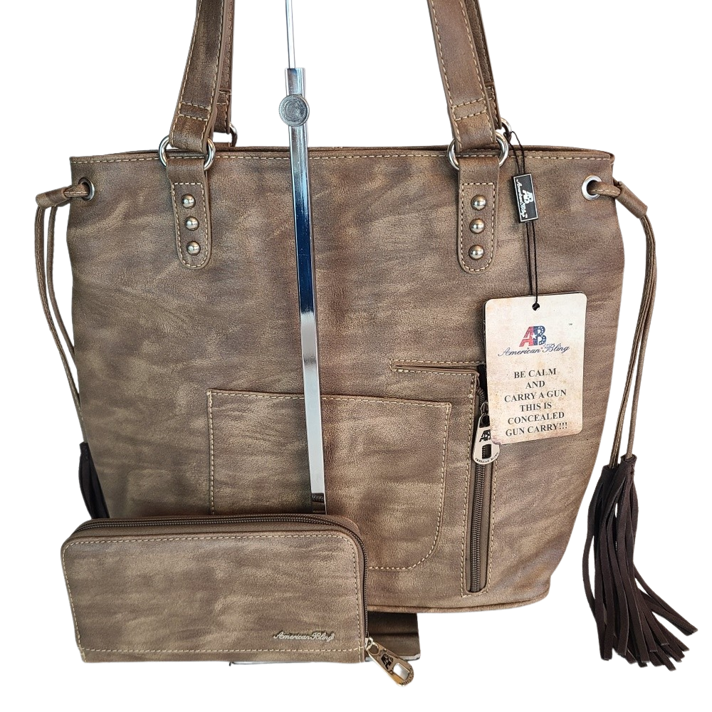 American Bling Concealed Carry Purse Matching Wallet Set Western Country Bag-AB-G6216CF-3