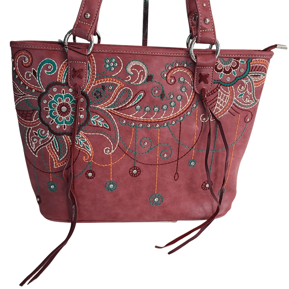 American Bling Concealed Carry Purse With Matching Wallet Set Western Bag Red-AB-G6219_RD