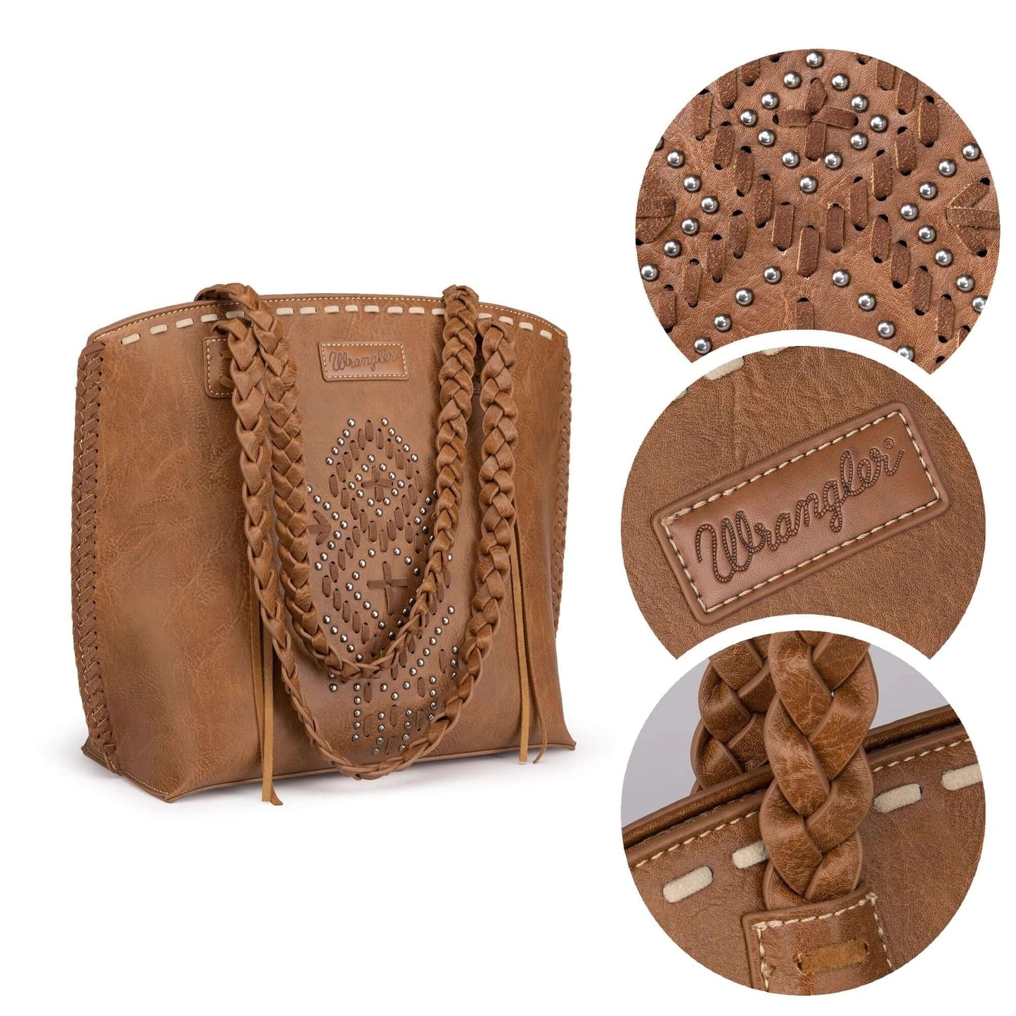 Wrangler Tribal Purse Whipstitch Braided Strap Tote Bag Pick Color